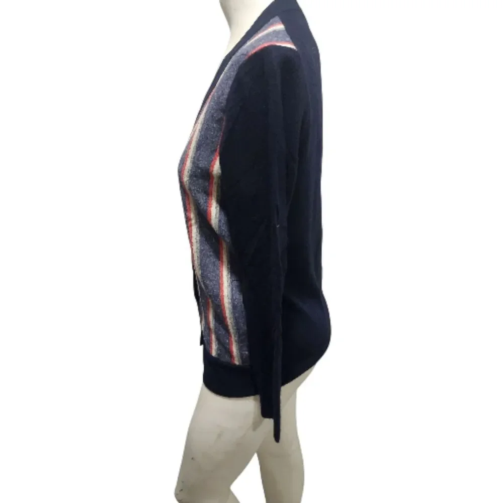 J Crew Woven Front Cardigan Womens Sz Small Wool Cashmere‎ Blend Retro Preppy
